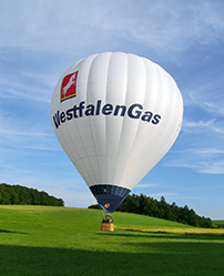 Landung des Ballon nach der Fahrt